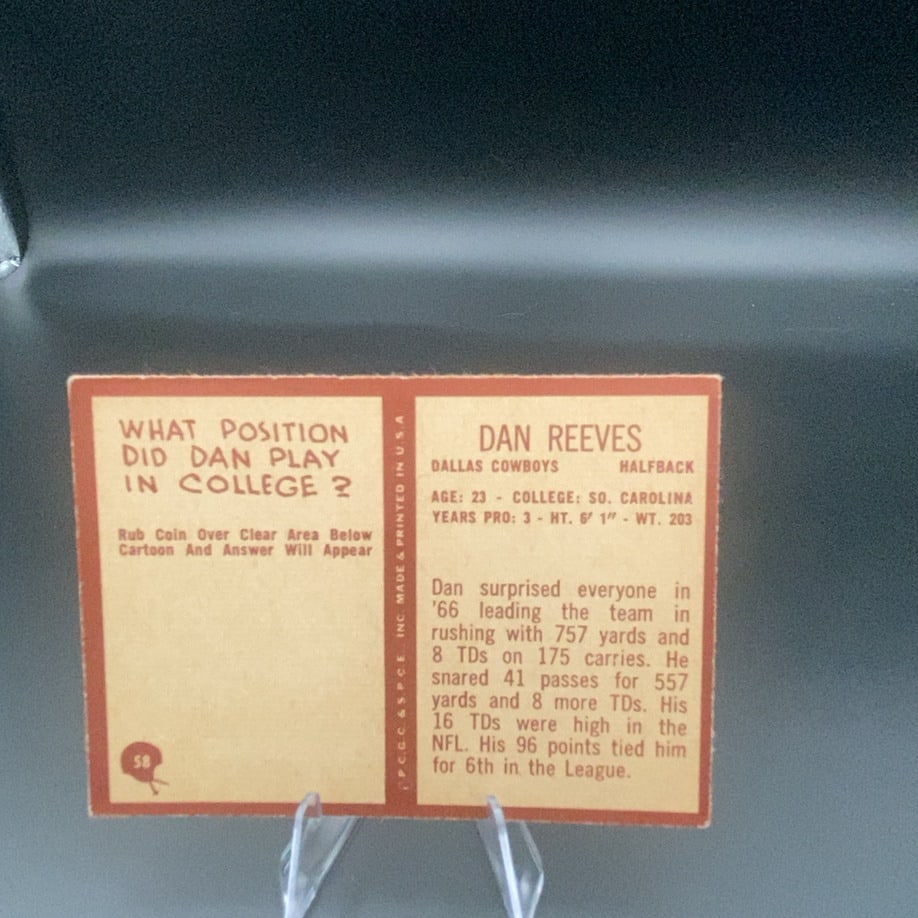 Dan Reeves Dallas Cowboys Halfback - 2