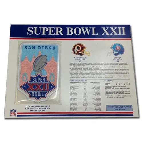 1988 Super Bowl XXII Patch with Header Boar (1 of 1)