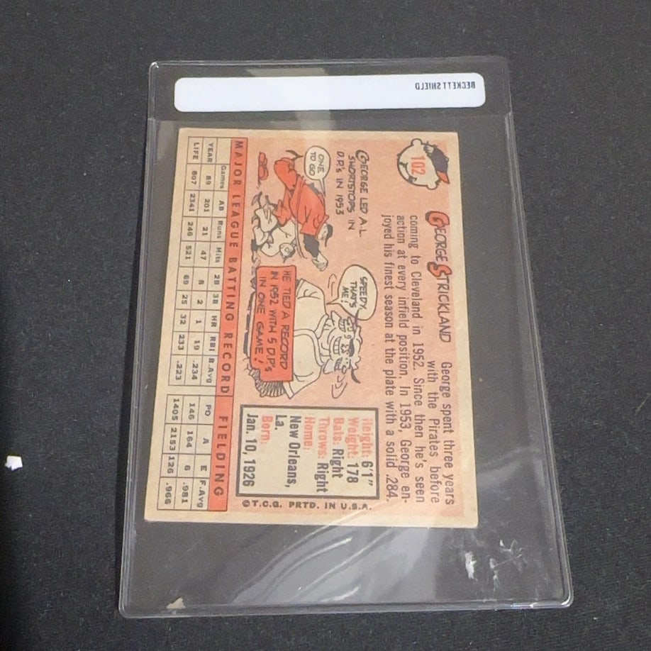 1958 Vintage Topps George Strickland Cleveland Indians Card - 2