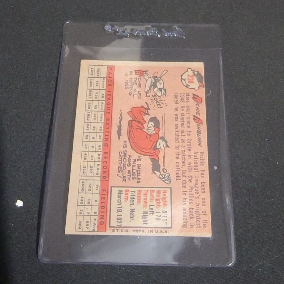 1958 Vintage Topps Richie Ashburn Baseball Card - 2