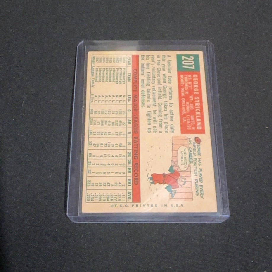 1959 Vintage Topps George Strickland Baseball Card - 2