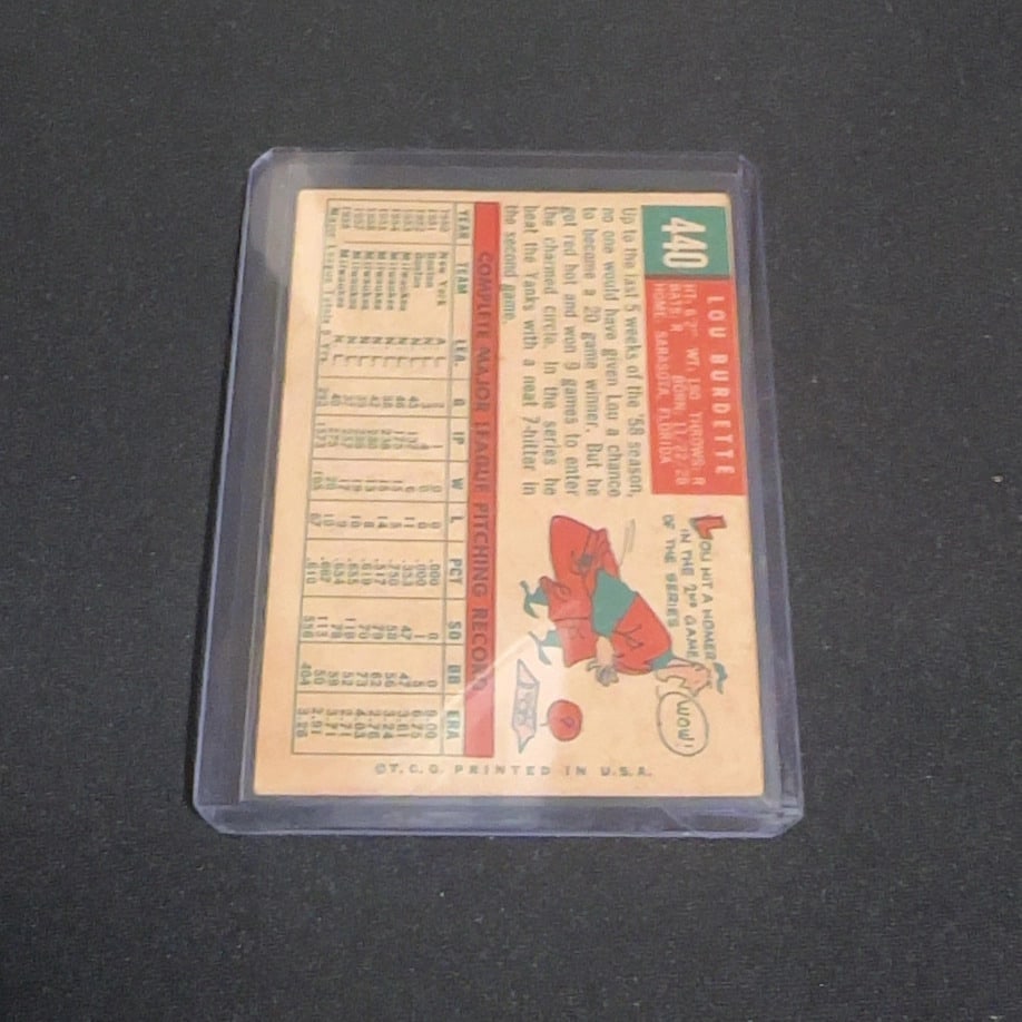 1959 Vintage Topps Lou Burdette Baseball Card - 2