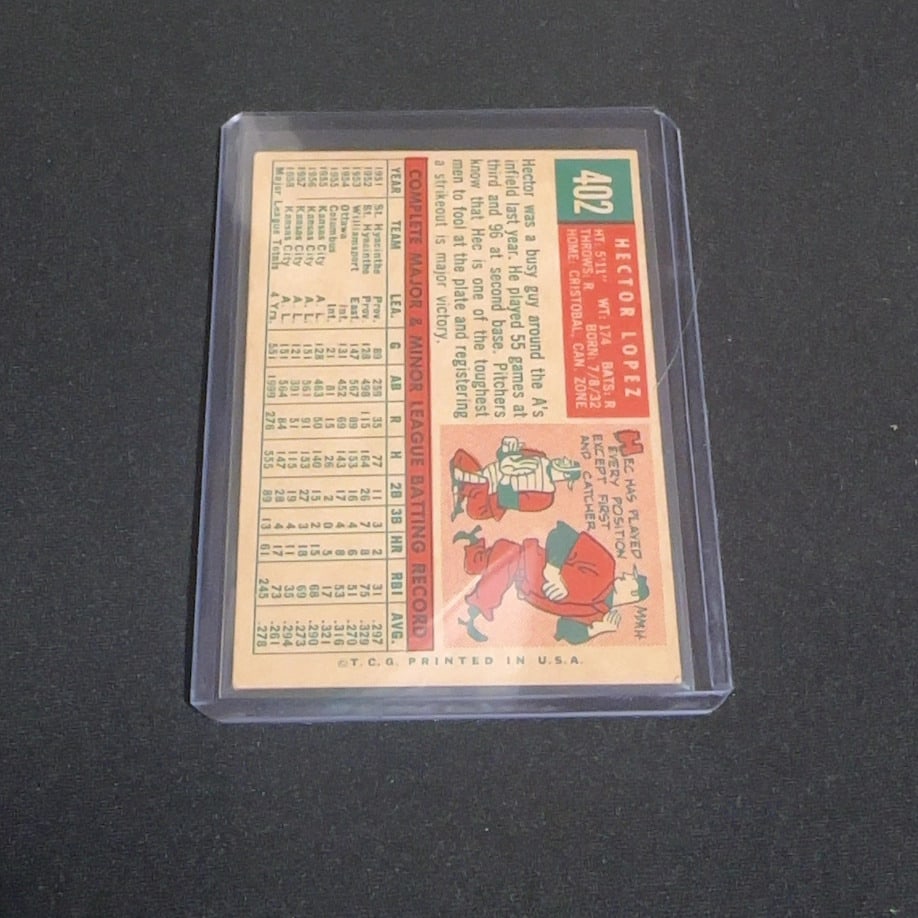 1959 Vintage Topps Hector Lopez Kansas City Athletics Baseball Card - 2