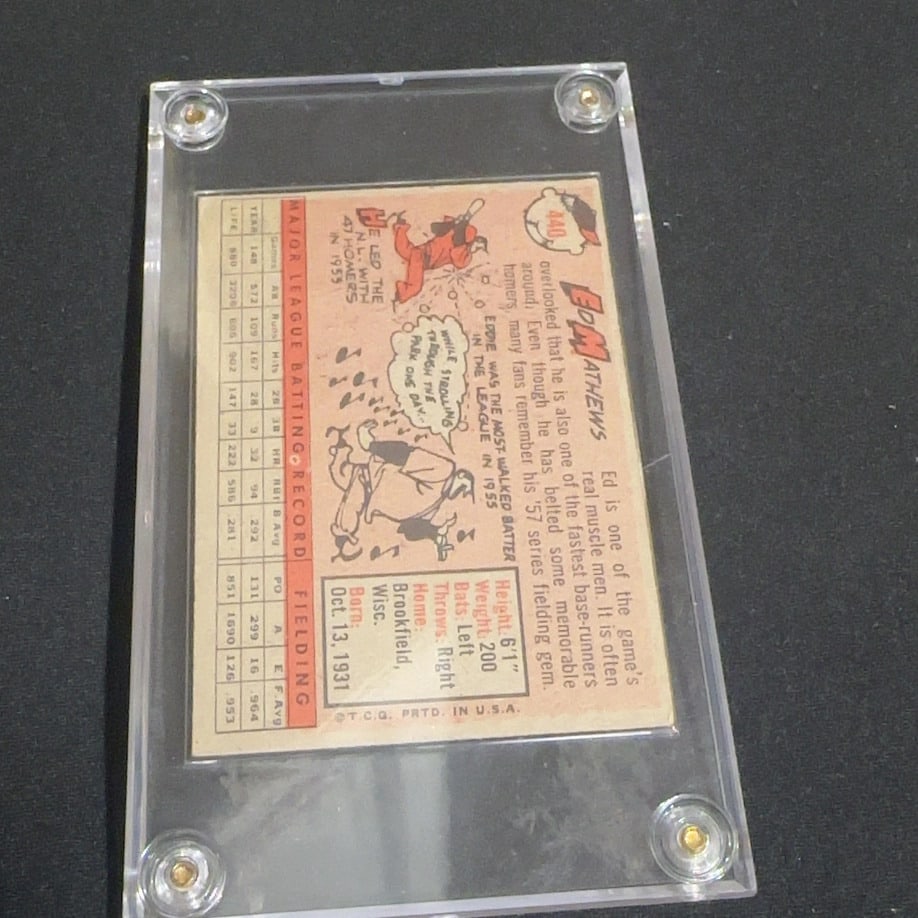 1958 Topps Ed Mathews Baseball Card - 2