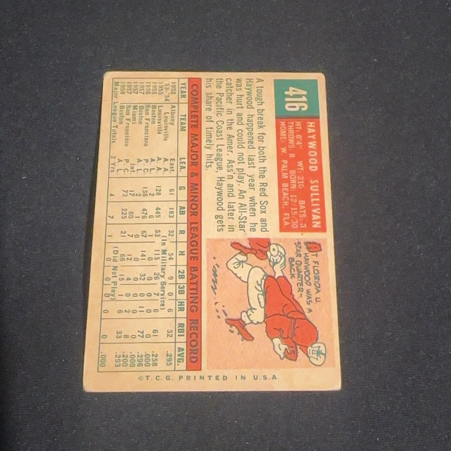 1959 Vintage Haywood Sullivan Boston Red Sox - 2