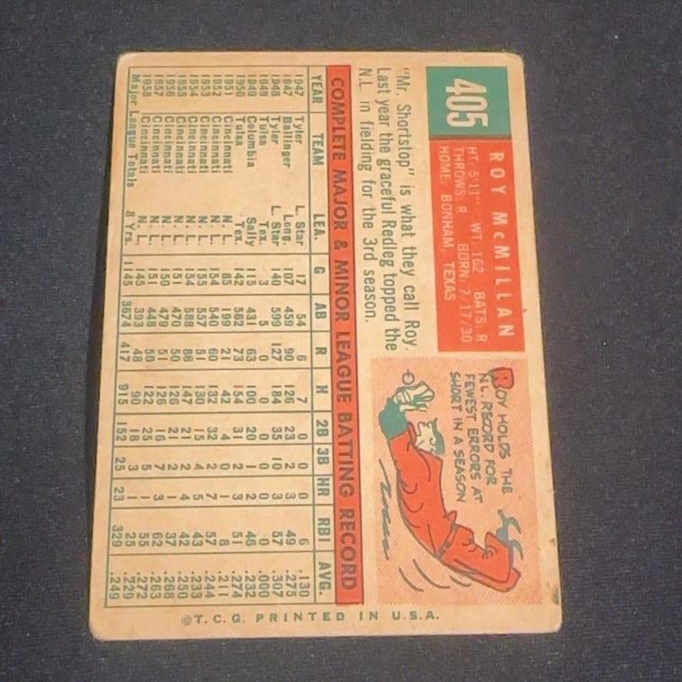 1959 Vintage Topps Roy McMillan - 2