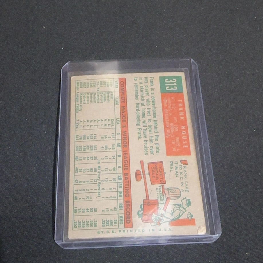 1959 Vintage Topps Frank House Kansas City Athletics Baseball Card - 2