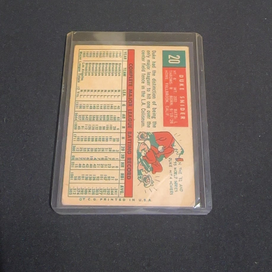 1959 Topps Duke Snider - 2
