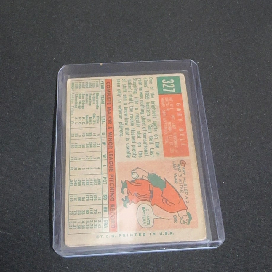 1959 Vintage Gary Bell Cleveland Indians Baseball Card - 2