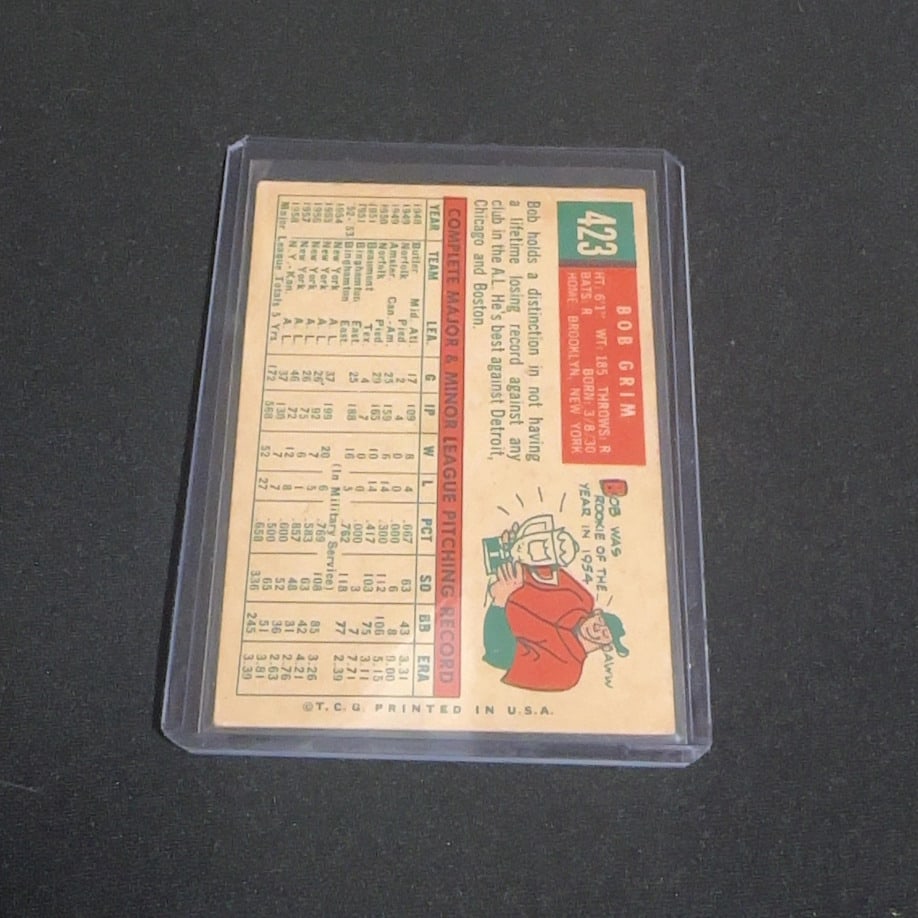 1959 Vintage Topps Bob Grim - 2