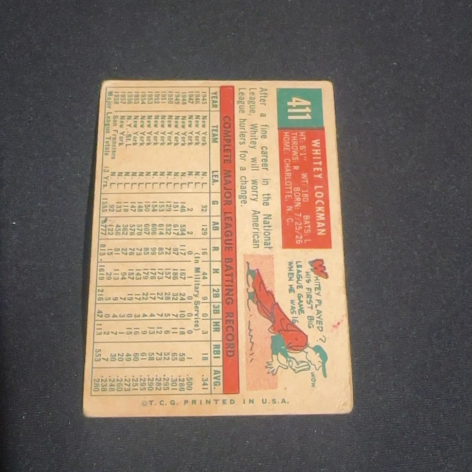 1959 Vintage Topps Whitey Lockman Baltimore Orioles Baseball Card - 2