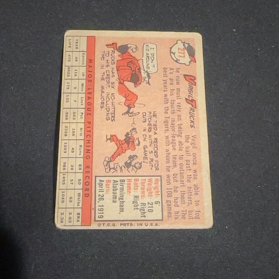 Vintage Virgil Trucks New York Yankees Baseball Card - 2