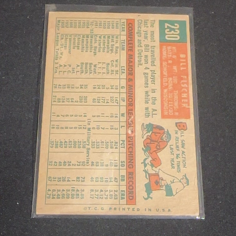 Bill Fischer Washington Senators Pitcher Card - 2