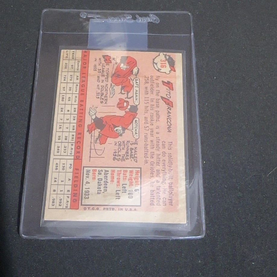1958 Vintage Tito Francona Chicago White Sox Baseball Card - 2