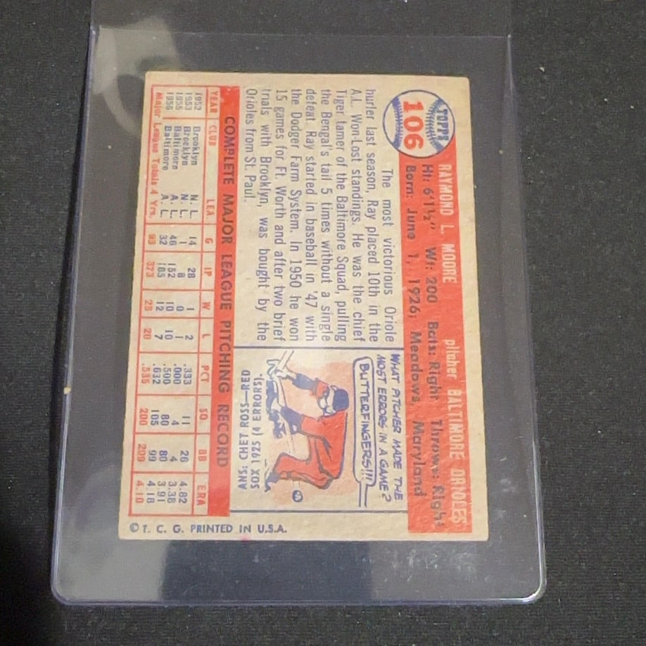 1957 Vintage Topps Ray Moore - 2