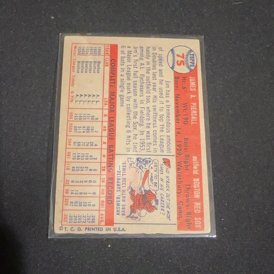Jim Piersall Boston Red Sox Outfield - 2