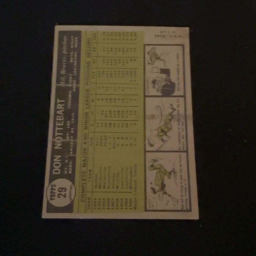1961 Topps Don Nottebart - 2