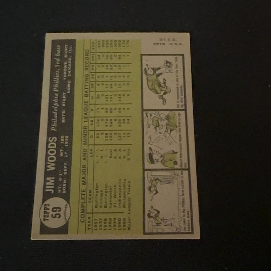 1961 Topps Jim Woods - 2