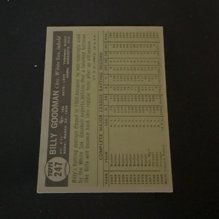1961 Topps Billy Goodman - 2