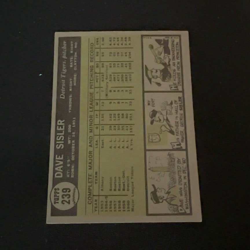 Dave Sisler Washington Senators - 2