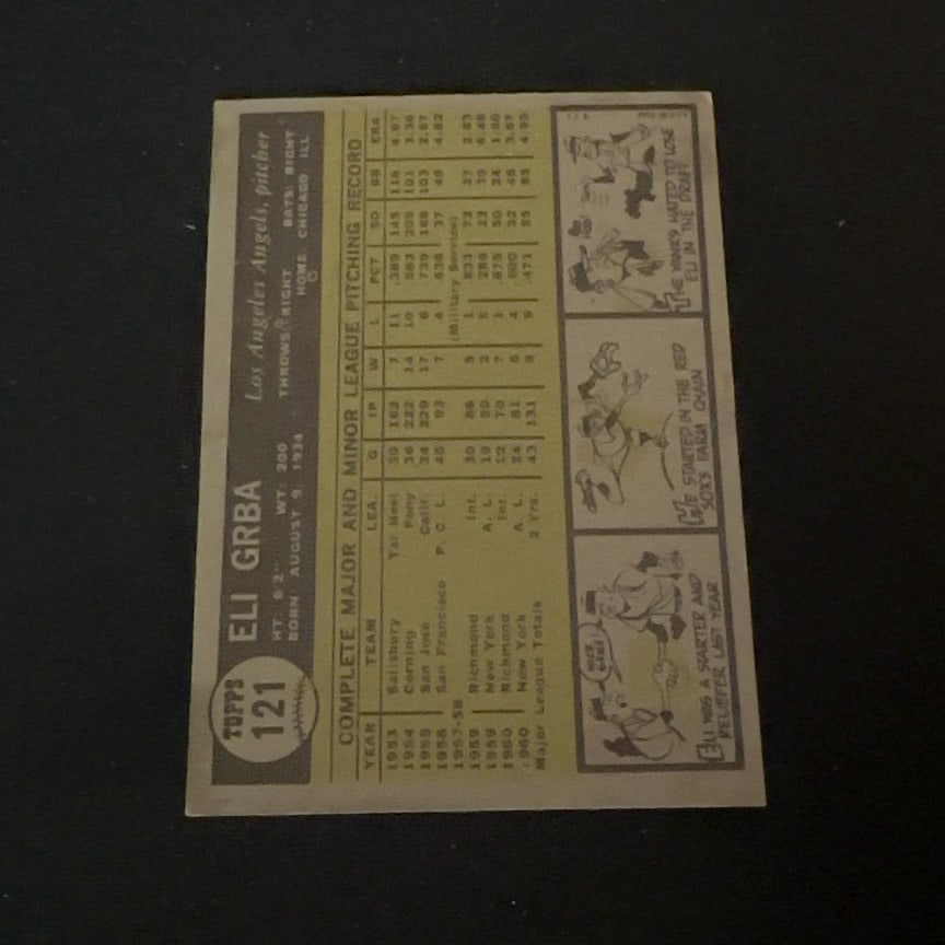 1961 Topps Eli Grba Los Angeles Angels Card - 2