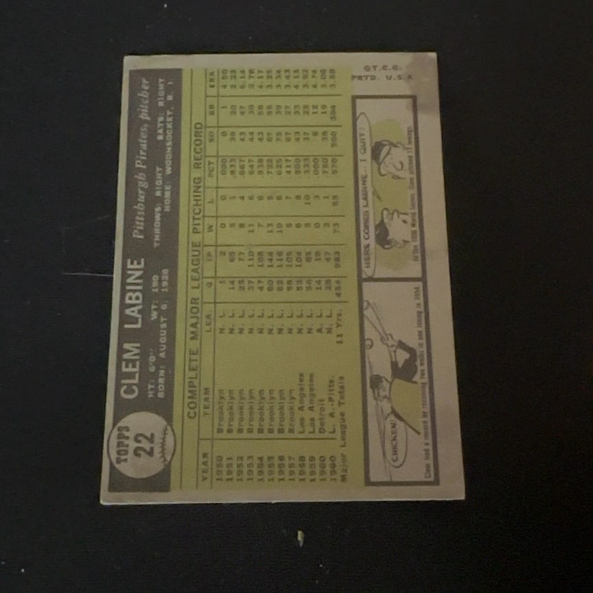 Clem Labine Pittsburgh Pirates - 2