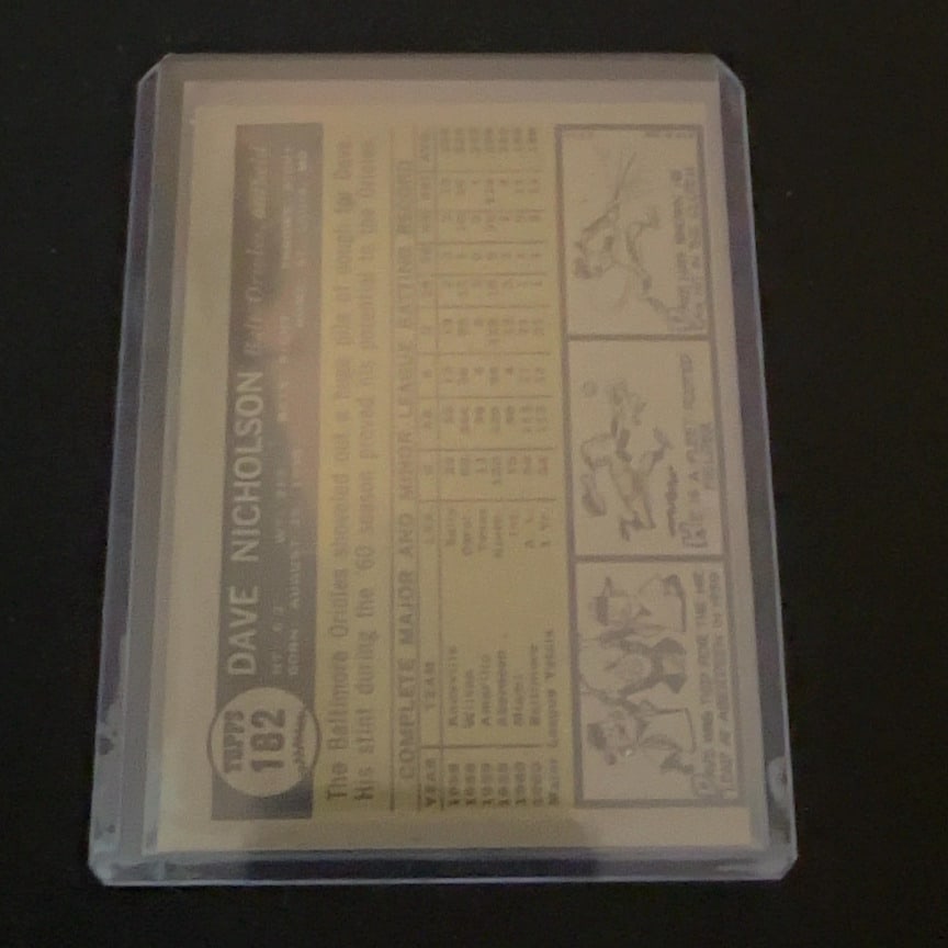 1961 Topps Dave Nicholson Baltimore Orioles - 2