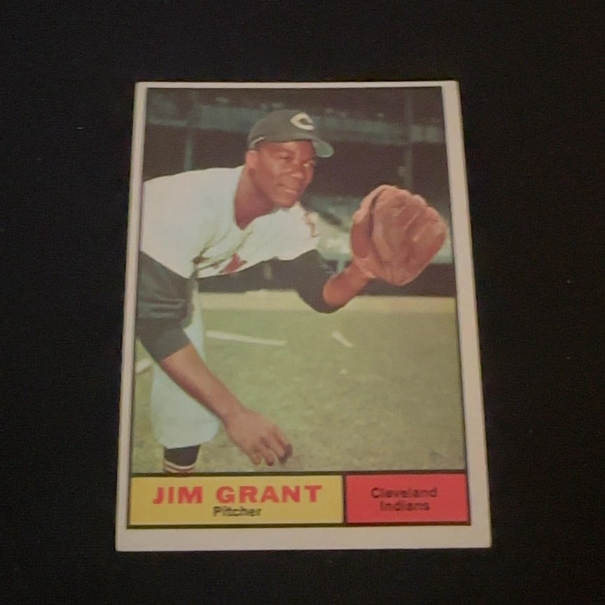 Jim Grant Cleveland Indians: This is a baseball trading card featuring Jim Grant, a pitcher for the Cleveland Indians. The card depicts a classic player image in his team uniform and cap.