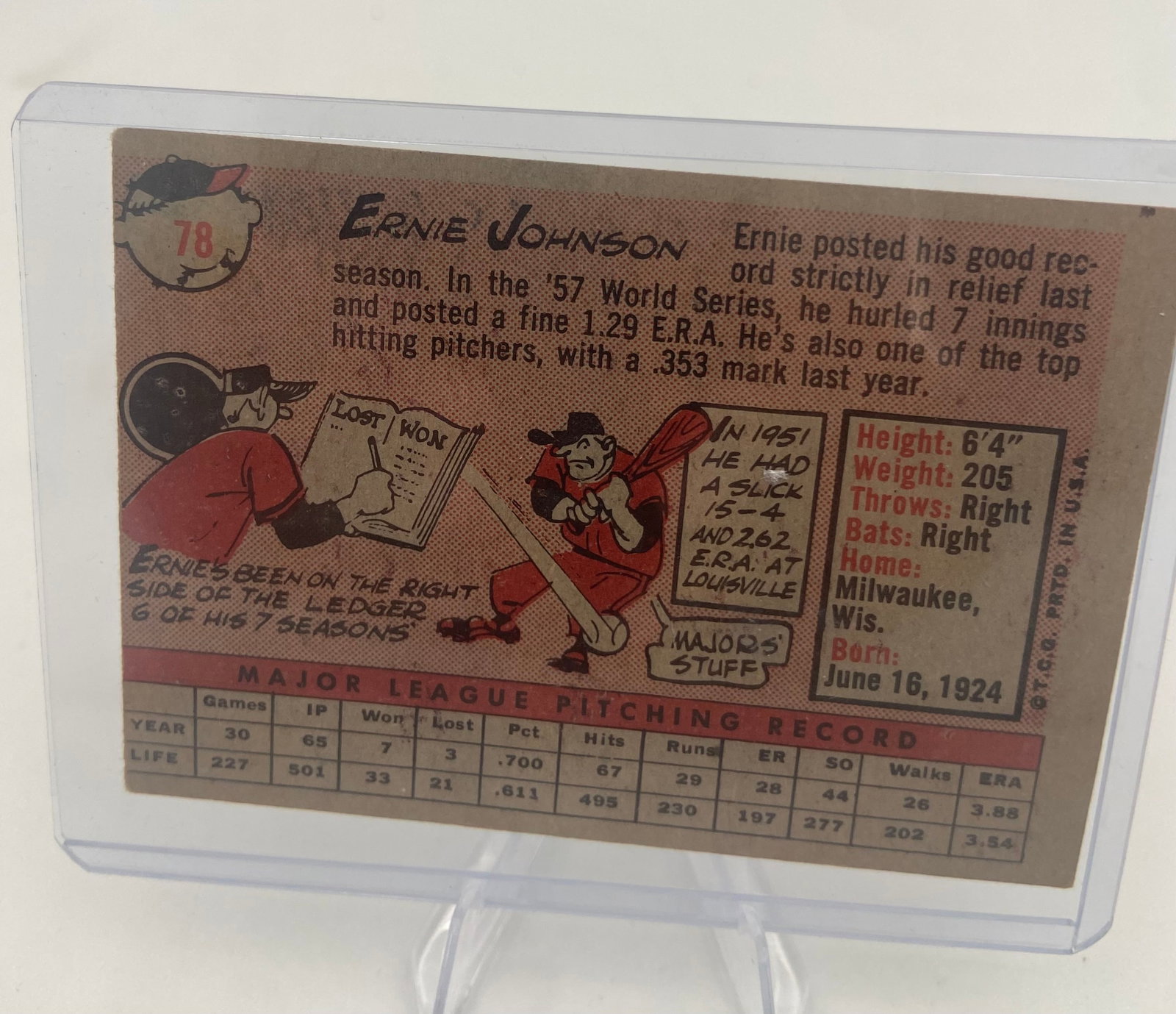 1958 Topps Ernie Johnson - 2