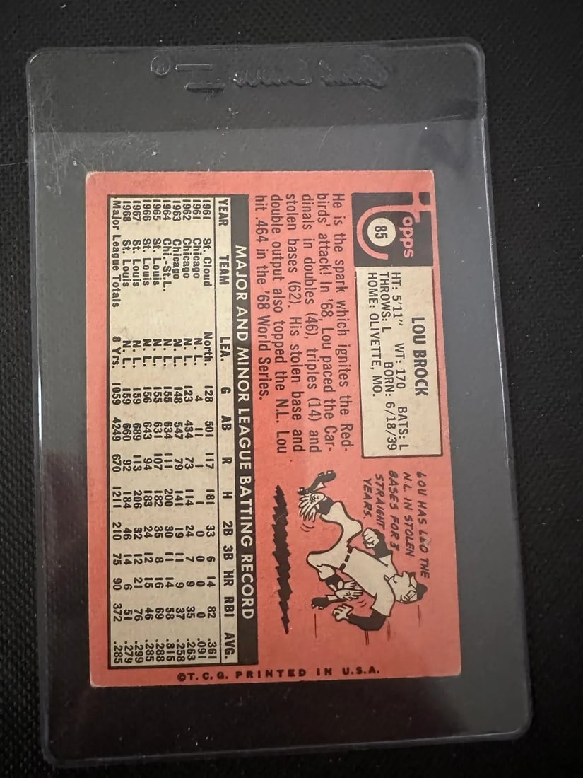 1969 Topps Lou Brock - 2