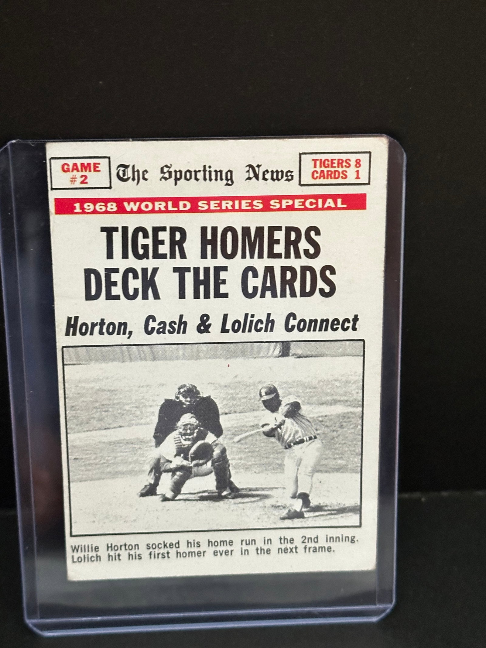 1969 Sporting News World Series Tigers Baseball Card (1 of 2)