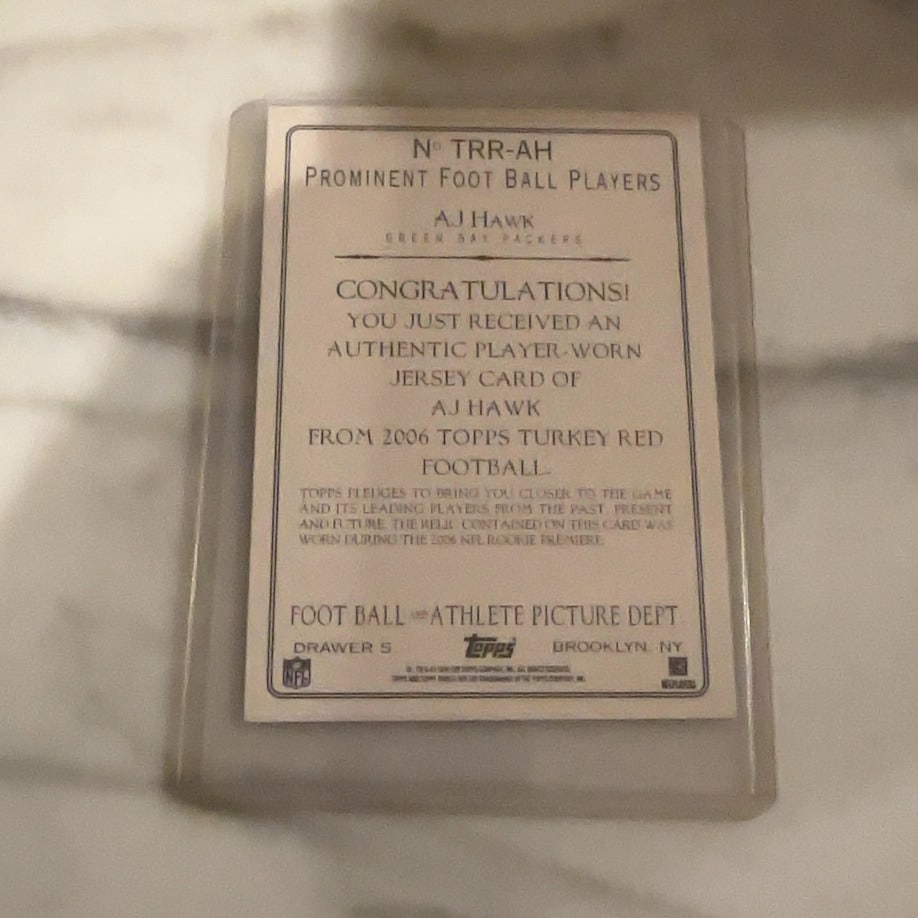 2006 Topps Turkey Red AJ Hawk Jersey Relic Card - 2
