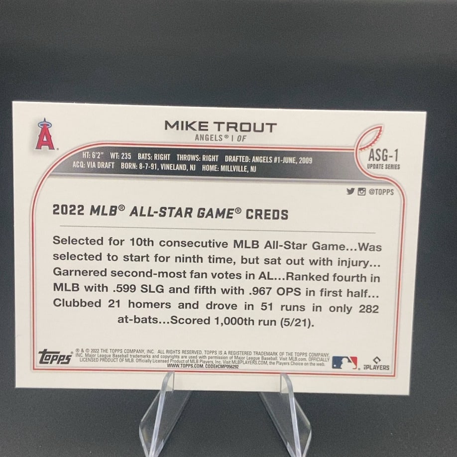 2022 Topps Mike Trout All-Star Game Card - 2