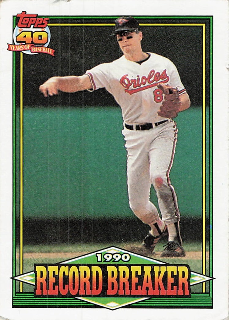 1991 Topps - Record Breaker #5 Cal Ripken: 1991 Topps - Record Breaker #5 Cal Ripken