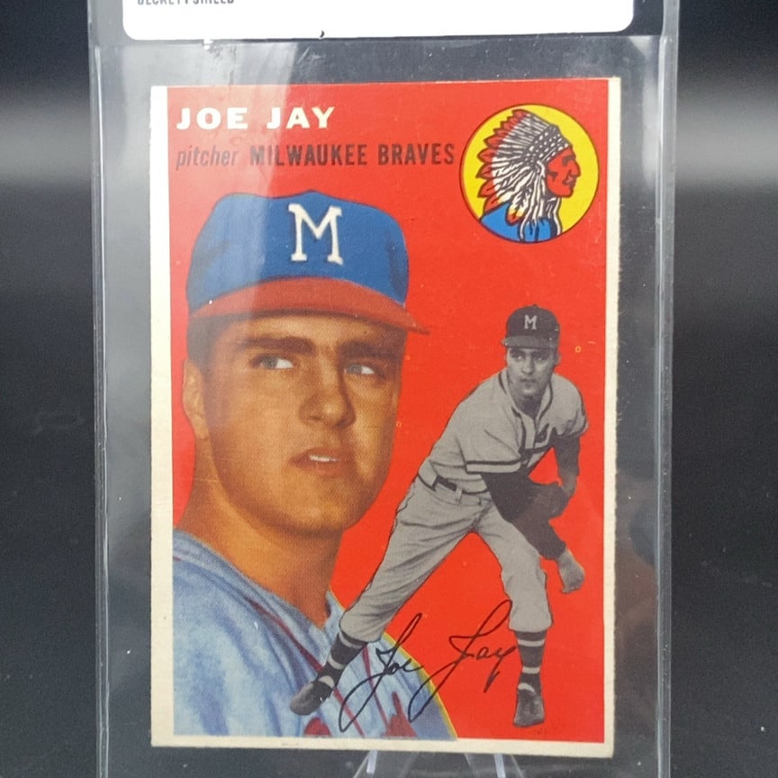 1954 Topps #141 Joey Jay rookie baseball card (1 of 1)