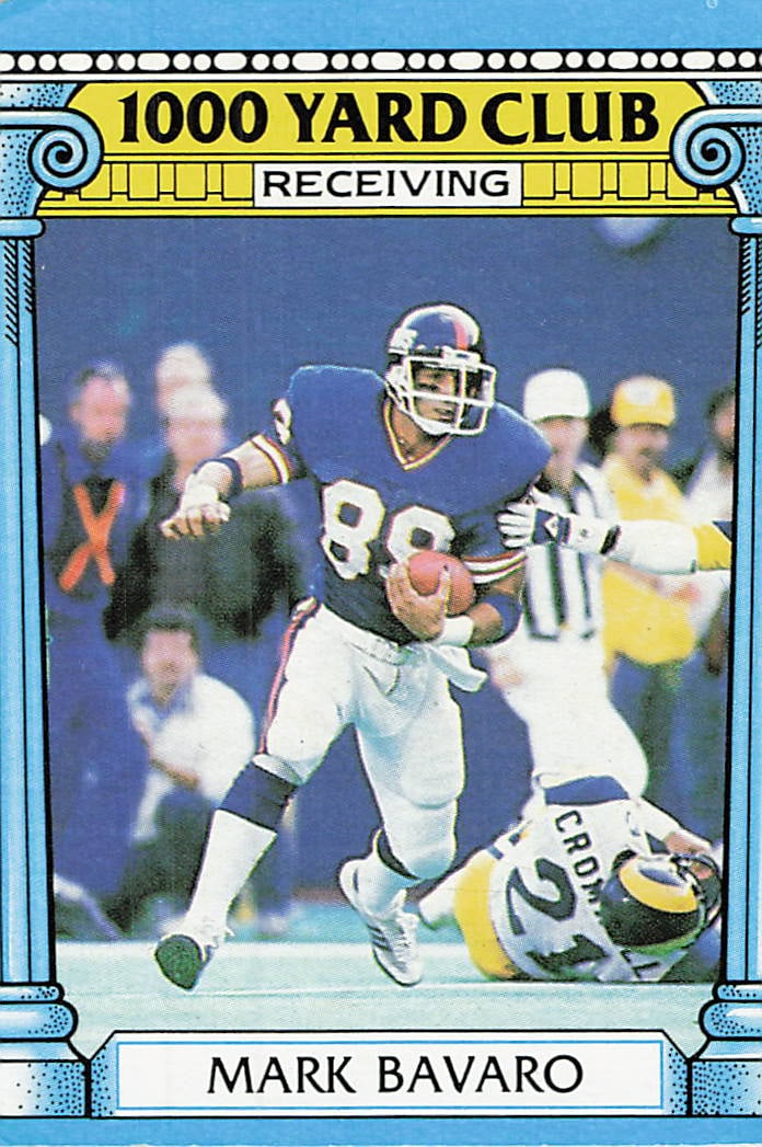 1987 Topps 1000 Yard Club Insert #24 Mark Bavaro football trading card (1 of 1)