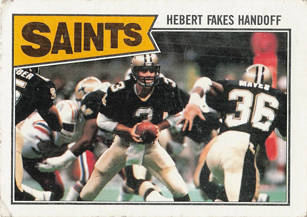 1987 Topps football card featuring New Orleans Saints quarterback Bobby Hebert (#272 (1 of 1)