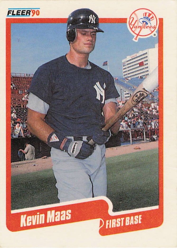 1990 Fleer Update Kevin Maas Rookie Card (#U-113): 1990 Fleer Update Kevin Maas #U-113 is a base trading card featuring Kevin Maas during his tenure with the New York Yankees. Issued as part of Fleer's 1990 Update release, this card represents the