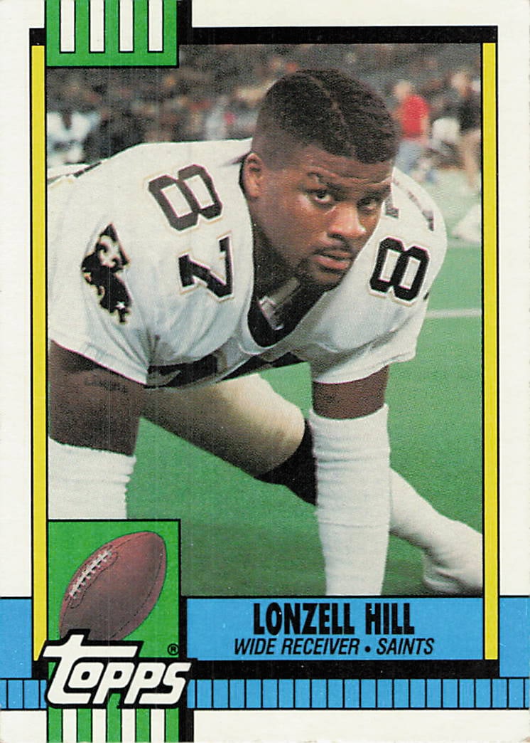 1990 Topps Lonzell Hill #240 New Orleans Saints football trading card (1 of 1)