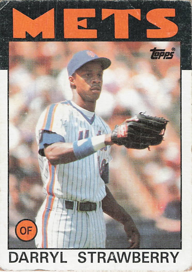 1986 Topps #80 Darryl Strawberry baseball card: This is a 1986 Topps baseball card featuring Darryl Strawberry of the New York Mets. The card highlights Strawberry during his early MLB career and features the classic 1986 Topps design, making it a