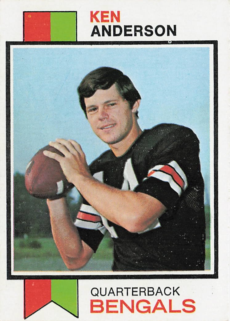 1973 Topps #34 Ken Anderson rookie trading card (1 of 2)