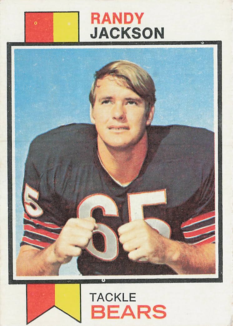 1973 Topps #11 Randy Jackson Rookie: This is a 1973 Topps rookie football card featuring Randy Jackson. The card highlights Jackson early in his professional career and features the classic 1973 Topps design from the 1970s football card 