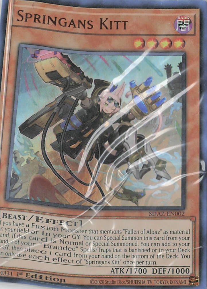 Yu-Gi-Oh! card Springans Kitt (card code SDAZ-EN002) (1 of 2)