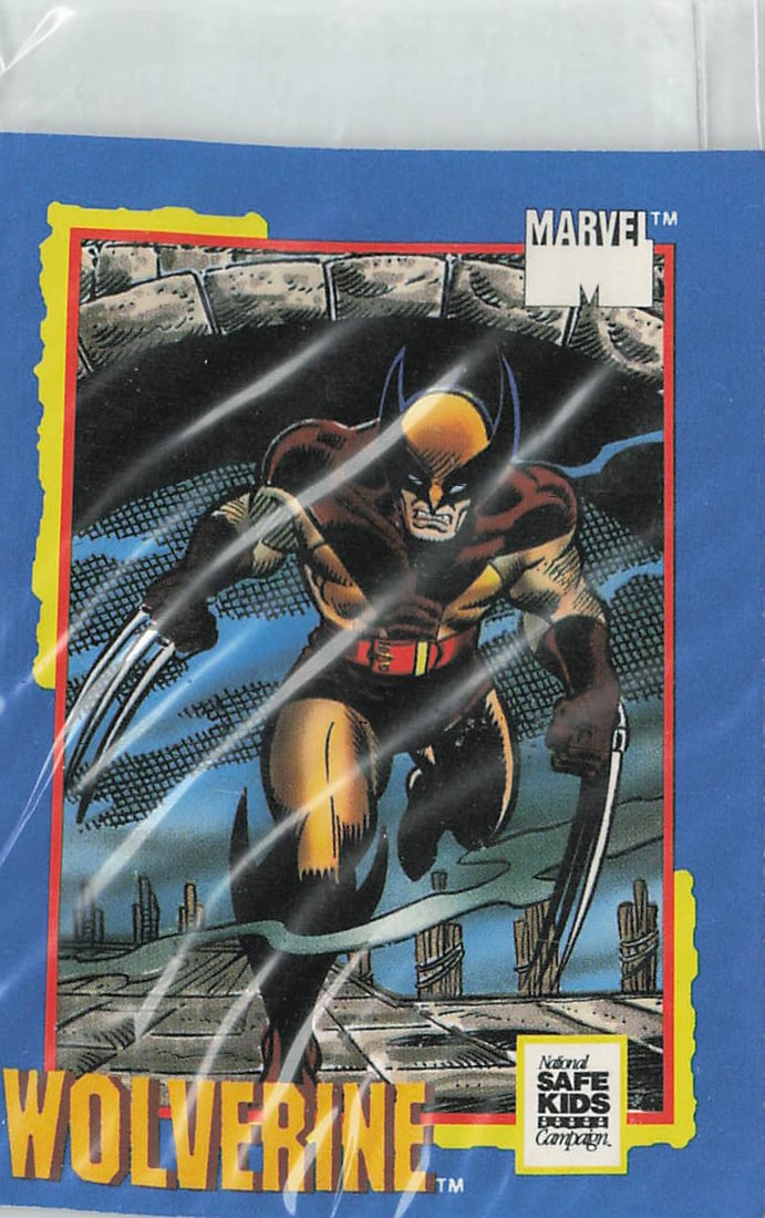 1991 Impel Marvel Trading Card Treats Wolverine #NNO: The 1991 Impel Marvel Trading Card Treats Wolverine #NNO is a vintage non-sport promotional trading card manufactured by Impel Marketing Inc. as part of an exclusive six-card superhero set