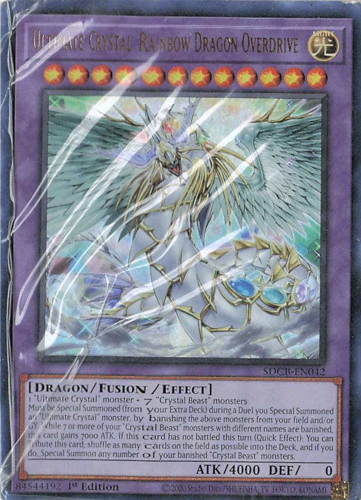 Yu-Gi-Oh! card "Ultimate Crystal Rainbow Dragon Overdrive" (SDCB-EN042) (1 of 2)