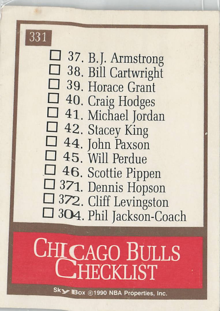 1990-91 SkyBox Chicago Bulls Team Logo Team Checklist #331 - 2