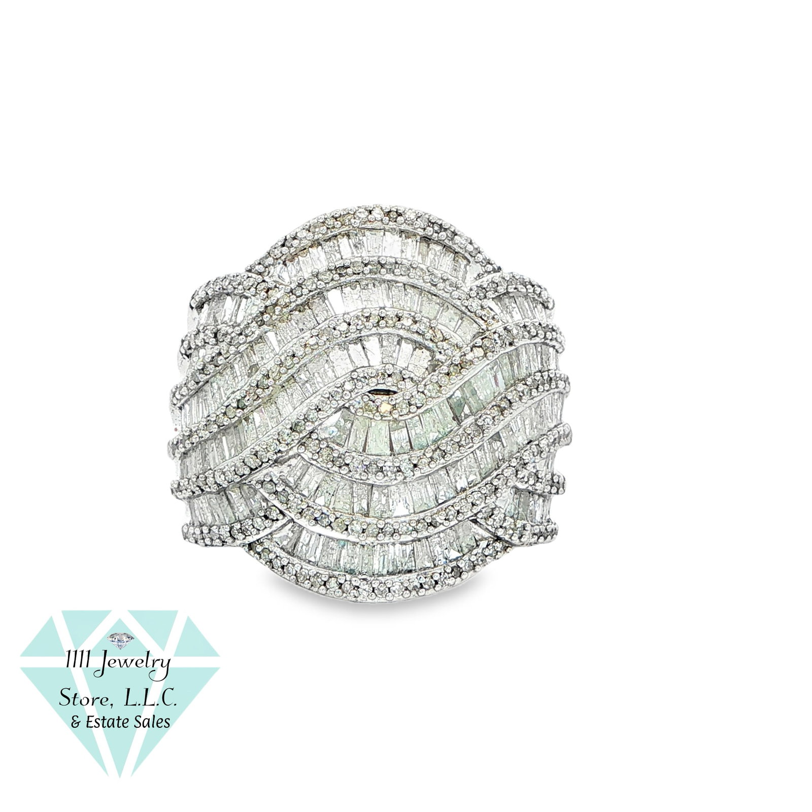 NWT 2.80 CTW Diamond Rhodium Over Sterling Silver Ring; Sz 9.75 (1 of 7)