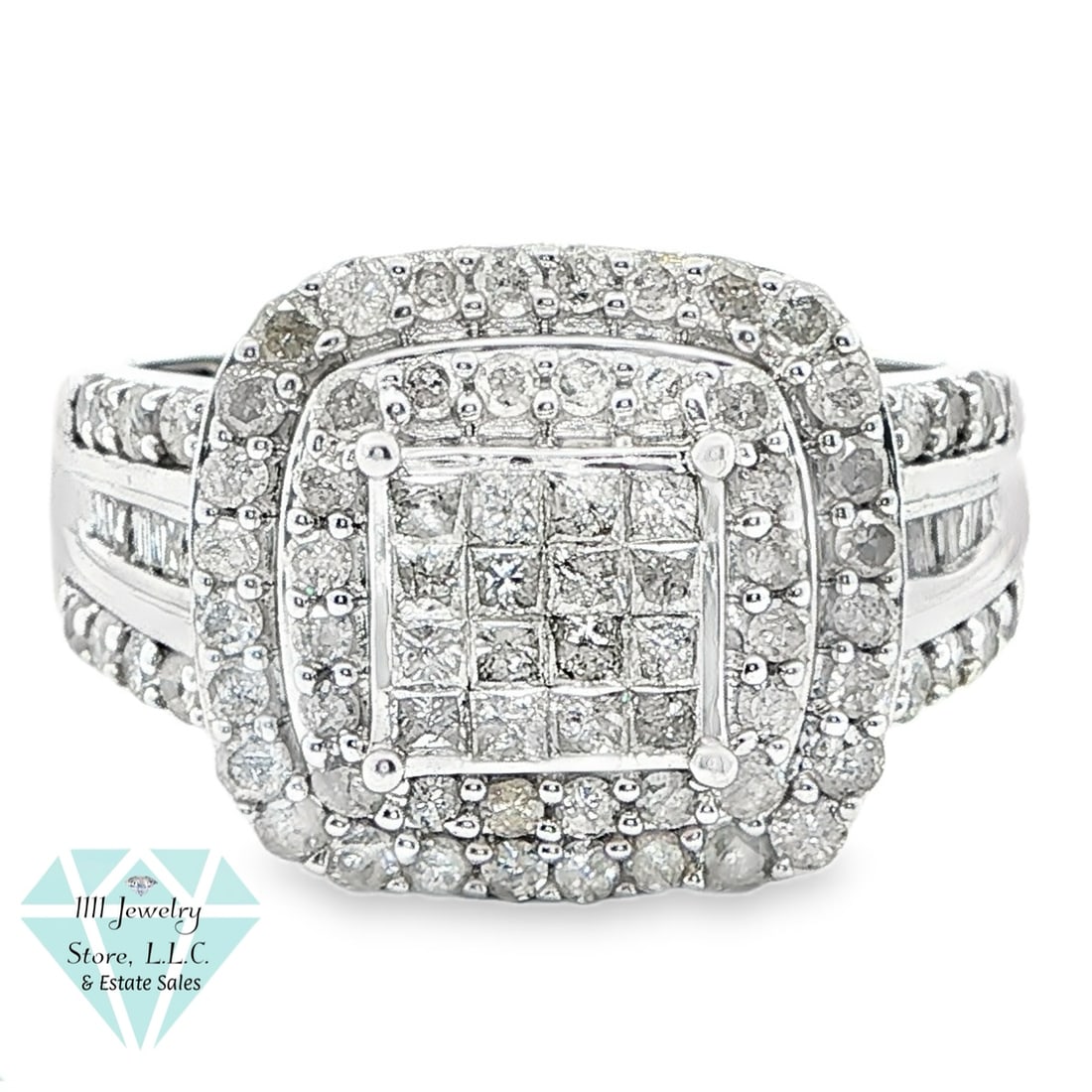 925 1.96 CTW Diamond Cocktail Ring; Size 9 (1 of 7)