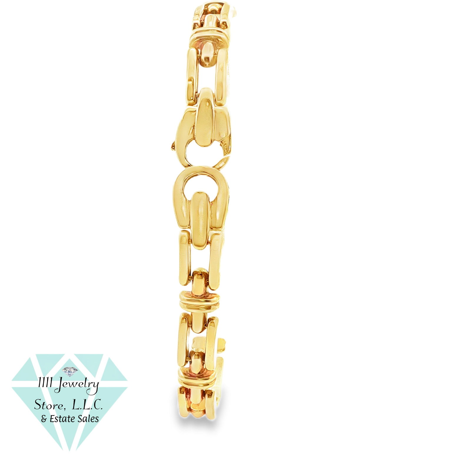 Designer Lindsey Leigh 14K Yellow Gold Link Chain Bracelet; 7.75" (1 of 6)