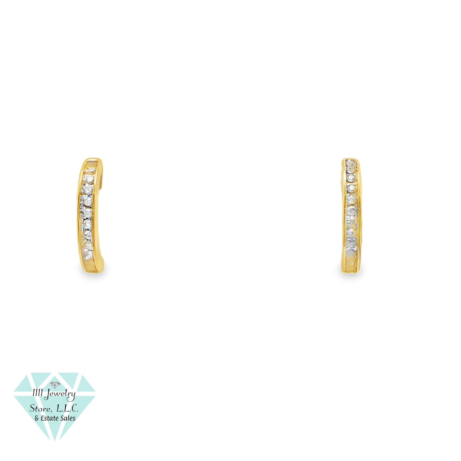 Designer Fuzion Signed FZN 10K Yellow Gold .20 CTW Diamond Half Hoop Earrings: Title: Designer Fuzion Signed FZN 10K Yellow Gold .20 CTW Diamond Half Hoop Earrings Brand: Fuzion Jewelry Type: Earrings Material: Sterling .925, Diamonds Main Stone, Carat, Color, Clarity: (20) Rou